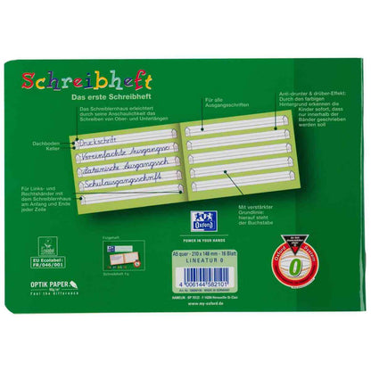 OXFORD Schreiblernheft 0 A5 quer 16 Blatt