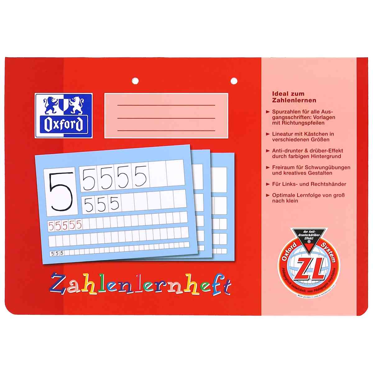 OXFORD Zahlenheft A4 16  Blatt quer Lineatur ZL