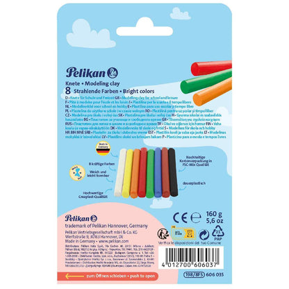 PELIKAN Knetmasse Creaplast in Faltschachtel 8 Stangen = 8 Farben, 160g