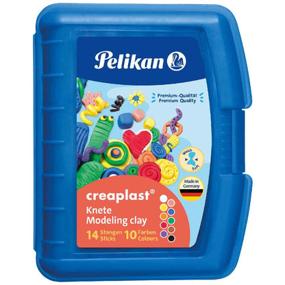 PELIKAN Knetmasse Creaplast Kinderknete in Box blau, 14 Stangen - 10 Farben