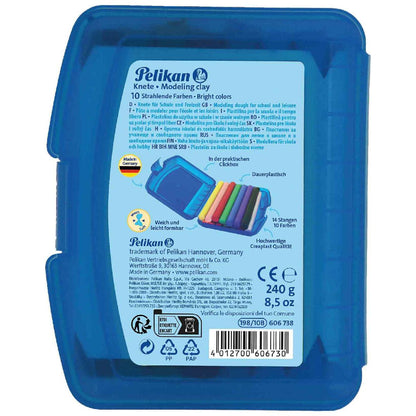 PELIKAN Knetmasse Creaplast Kinderknete in Box blau, 14 Stangen - 10 Farben