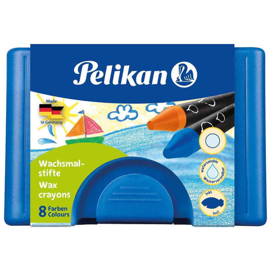 PELIKAN Wachskreide rund 8 Farben wasservermalbar
