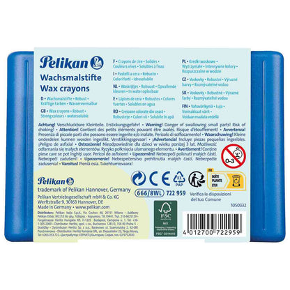 PELIKAN Wachskreide rund 8 Farben wasservermalbar