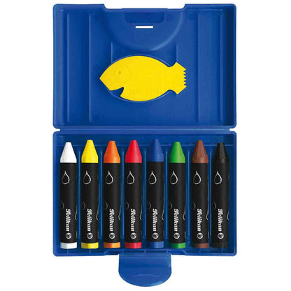 PELIKAN Wachskreide rund 8 Farben wasservermalbar