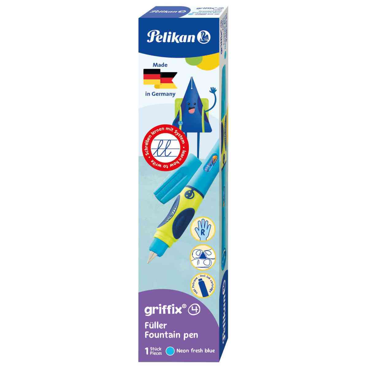 PELIKAN Füllhalter Griffix 4 neon fresh blue A Rechtshänder