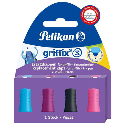 PELIKAN Ersatz Kappe für Griffix Tintenschreiber 2 Stück farbig sortiert