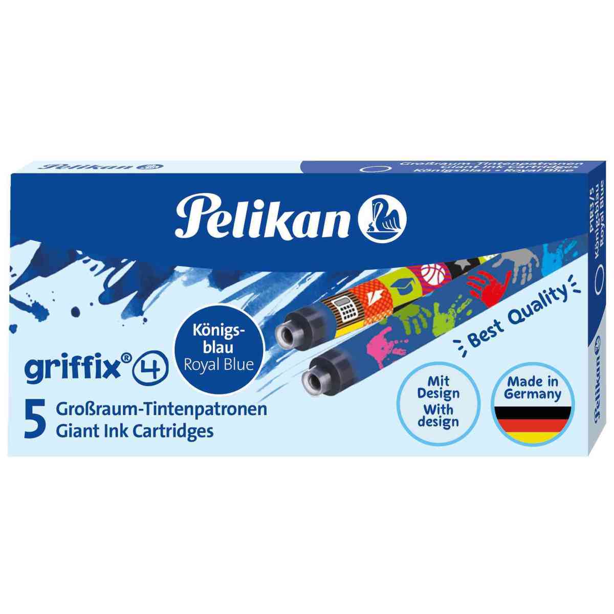 PELIKAN Großraum Tintenpatrone Griffix 4  königsblau 5 Stück