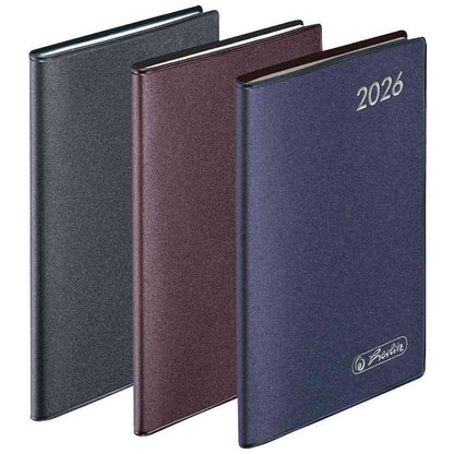 HERLITZ Taschenkalender A7 2026 1 Woche = 2 Seiten 144 Seiten Metallic