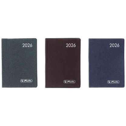 HERLITZ Taschenkalender A7 2026 1 Woche = 2 Seiten 144 Seiten Metallic