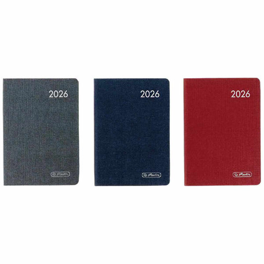 HERLITZ Taschenkalender Classic A7 2026 1 Woche = 2 Seiten 168 Seiten