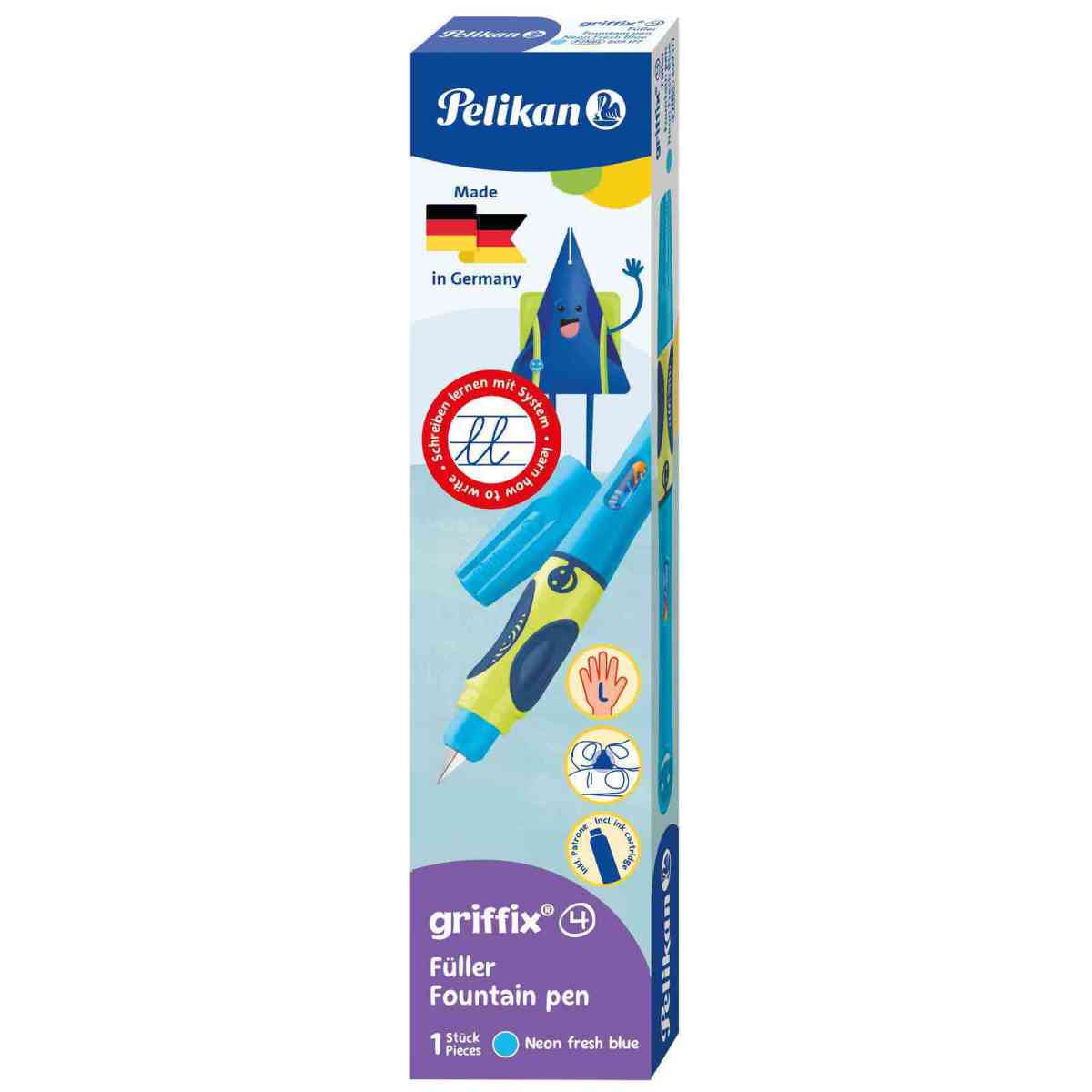 PELIKAN Füllhalter Griffix 4 neon fresh blue L Linkshänder