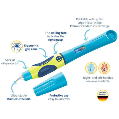 PELIKAN Füllhalter Griffix 4 neon fresh blue L Linkshänder