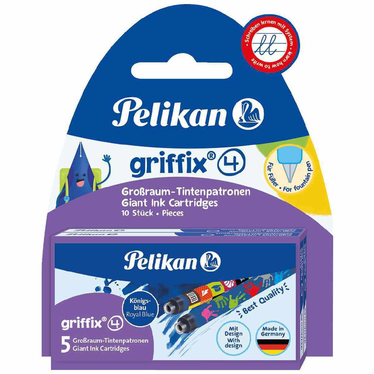 PELIKAN Großraum Tintenpatrone Griffix 4  königsblau 10 Stück
