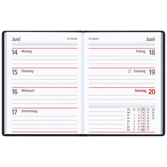 HERLITZ Taschenkalender A7 Kunstsstoffeinband 2027 1 Woche = 2 Seiten 144 Seiten