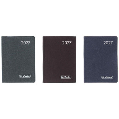 HERLITZ Taschenkalender A7 2027 1 Woche = 2 Seiten 144 Seiten Metallic