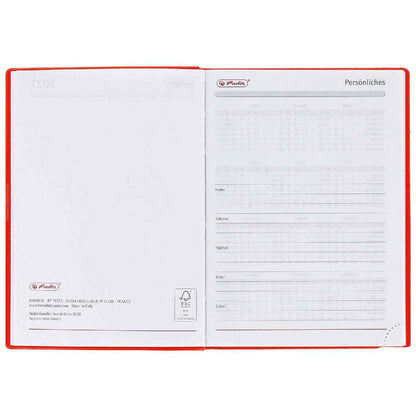 HERLITZ Taschenkalender A6 2027 1 Woche = 2 Seiten 208 Seiten Folie