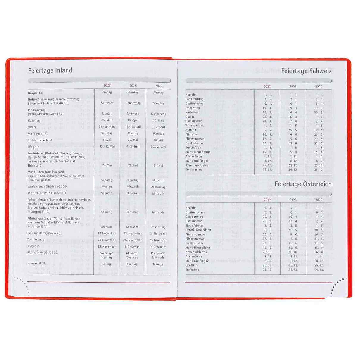 HERLITZ Taschenkalender A6 2027 1 Woche = 2 Seiten 208 Seiten Folie