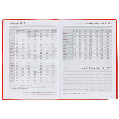 HERLITZ Taschenkalender A6 2027 1 Woche = 2 Seiten 208 Seiten Folie