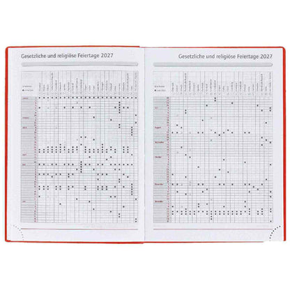 HERLITZ Taschenkalender A6 2027 1 Woche = 2 Seiten 208 Seiten Folie