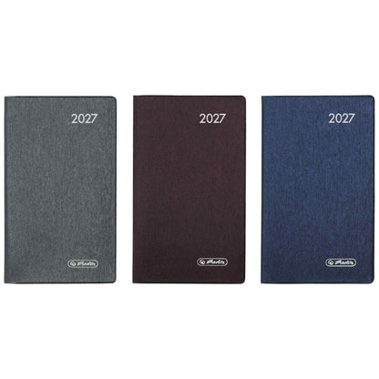 HERLITZ Faltkalender Slimline Metallic 2027 95x160mm 1 Monat = 2 Seiten
