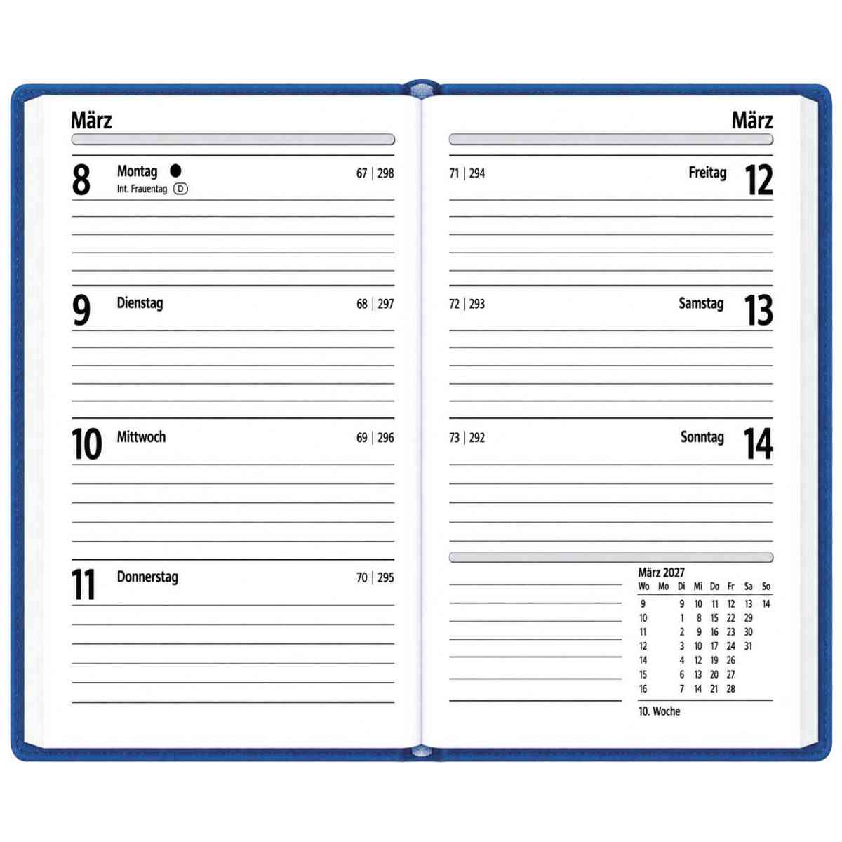 HERLITZ Taschenkalender Slimline Nature 2027 87x153mm 1 Woche = 2 Seiten