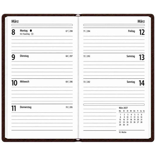 HERLITZ Taschenkalender Slimline Lady 2027 87x153mm 1 Woche = 2 Seiten