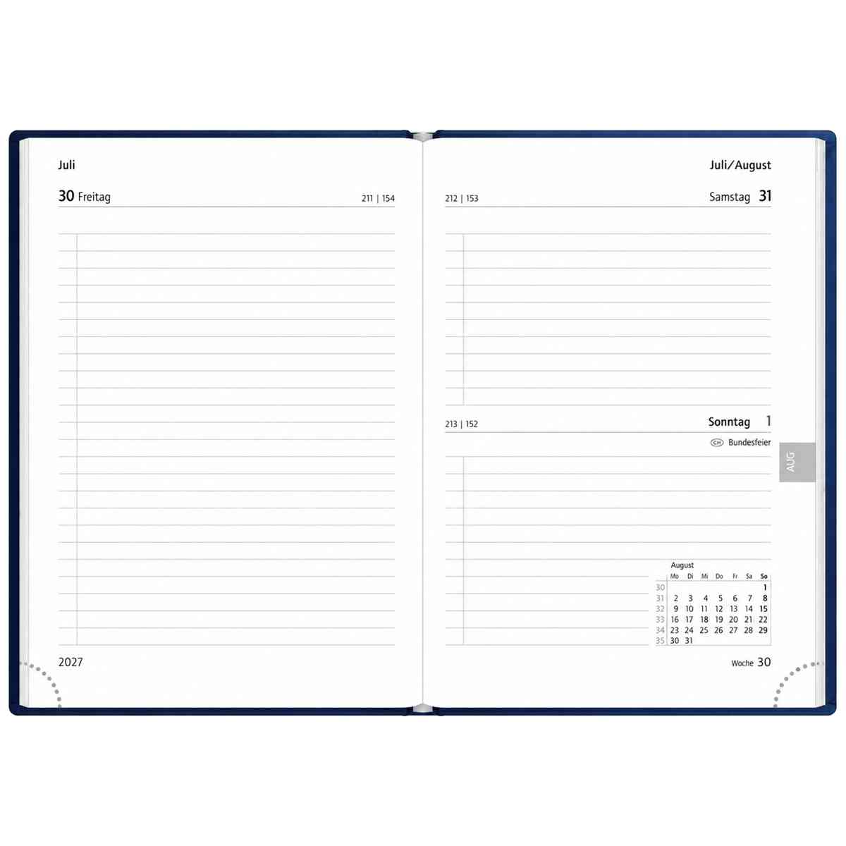 HERLITZ Taschenkalender Classic A6 2027 1 Tag = 1 Seite 368 Seiten