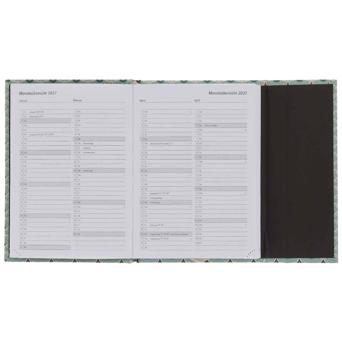 HERLITZ Minitimer GRAPHICS A6 2027 Magnetverschluß 1 Woche = 2 Seiten