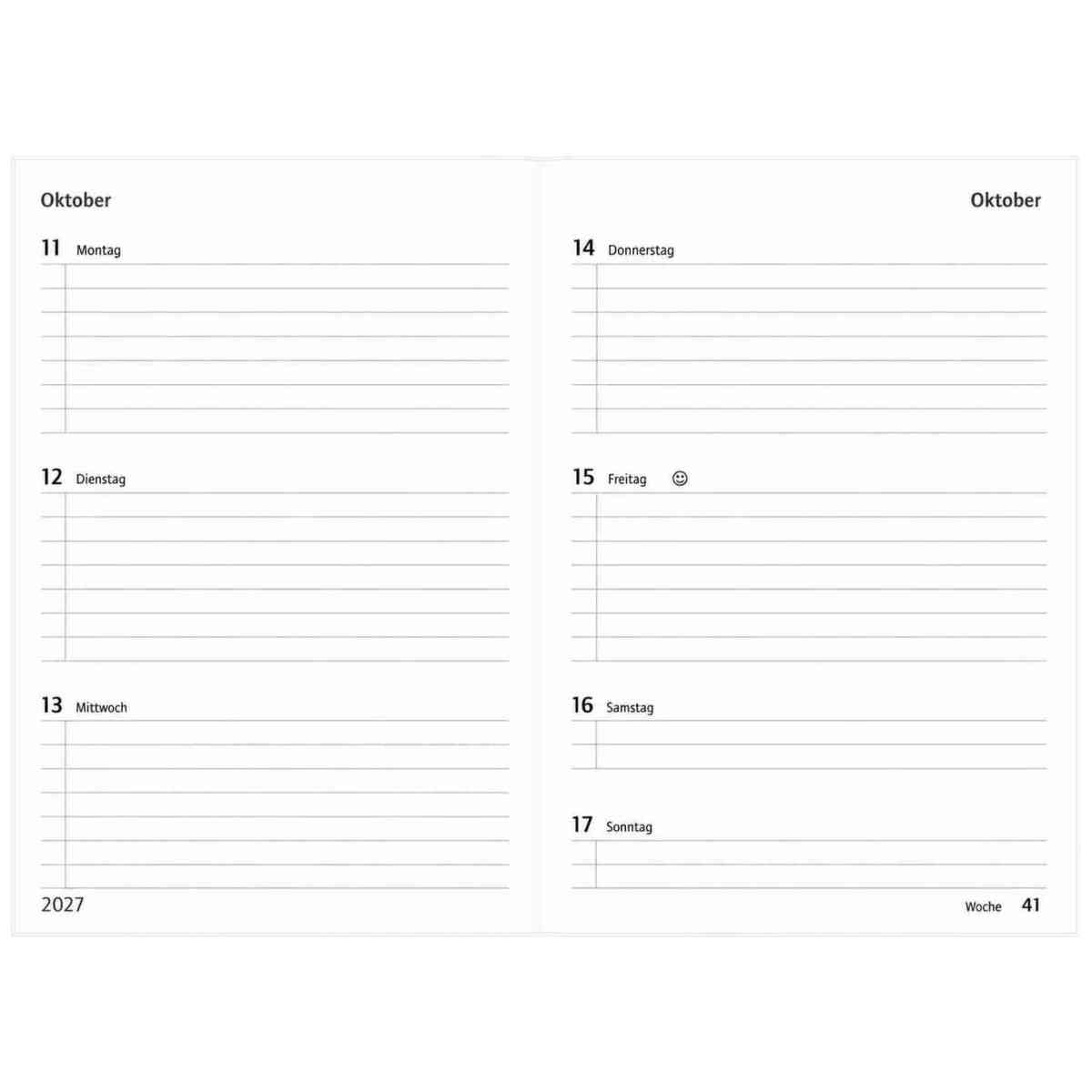 HERLITZ Buchkalender GRAPHICS A5 2027 Magnetverschluß 1 Woche = 2 Seiten
