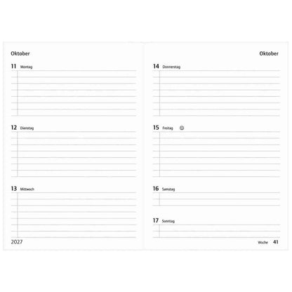 HERLITZ Buchkalender GRAPHICS A5 2027 Magnetverschluß 1 Woche = 2 Seiten