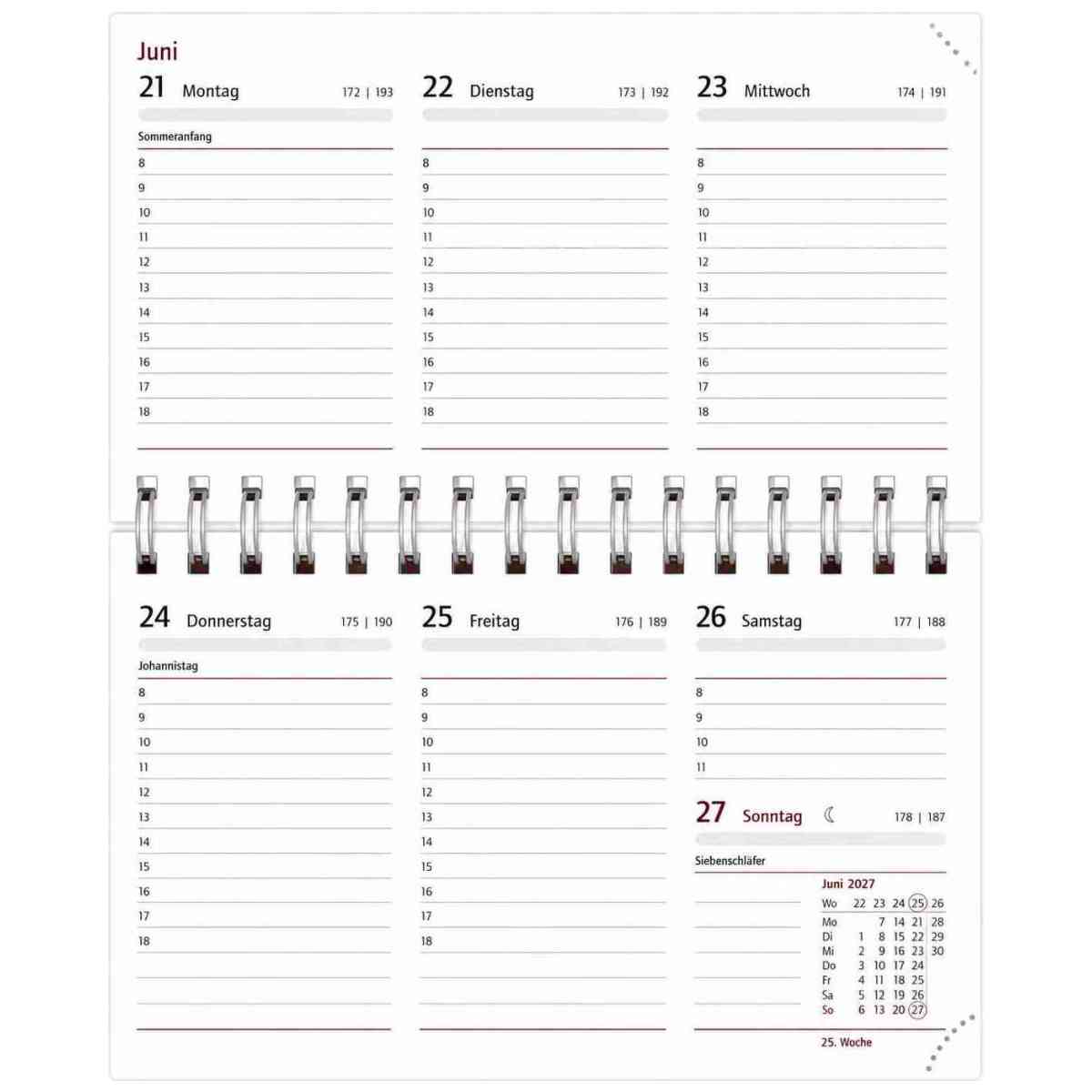 HERLITZ Schreibtischkalender 2027 Mini Protect 128 Seiten 1 Woche = 2 Seiten