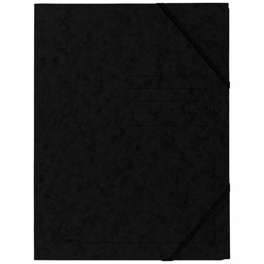 EXACOMPTA Eckspanner A4 OHNE Klappen 555411E Colorspankarton 355g schwarz