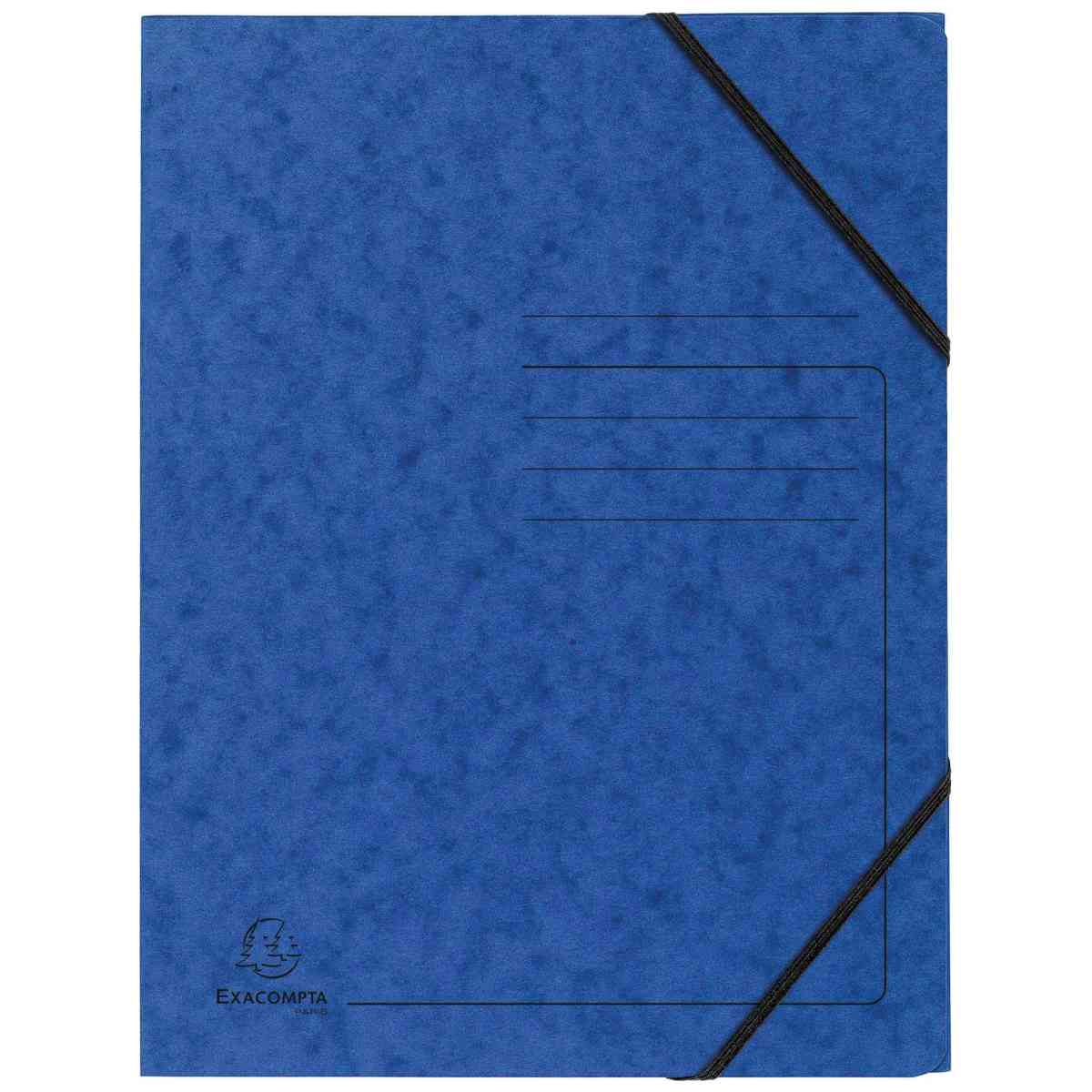 EXACOMPTA Eckspanner A4 OHNE Klappen 555412E Colorspankarton 355g blau