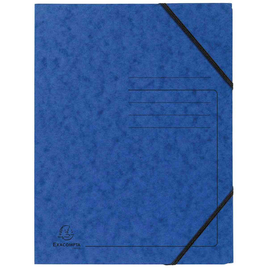 EXACOMPTA Eckspanner A4 OHNE Klappen 555412E Colorspankarton 355g blau