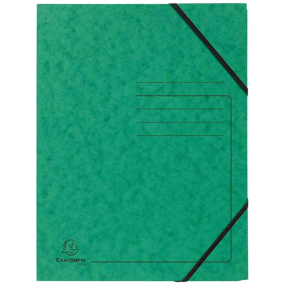 EXACOMPTA Eckspanner A4 OHNE Klappen 555413E Colorspankarton 355g grün