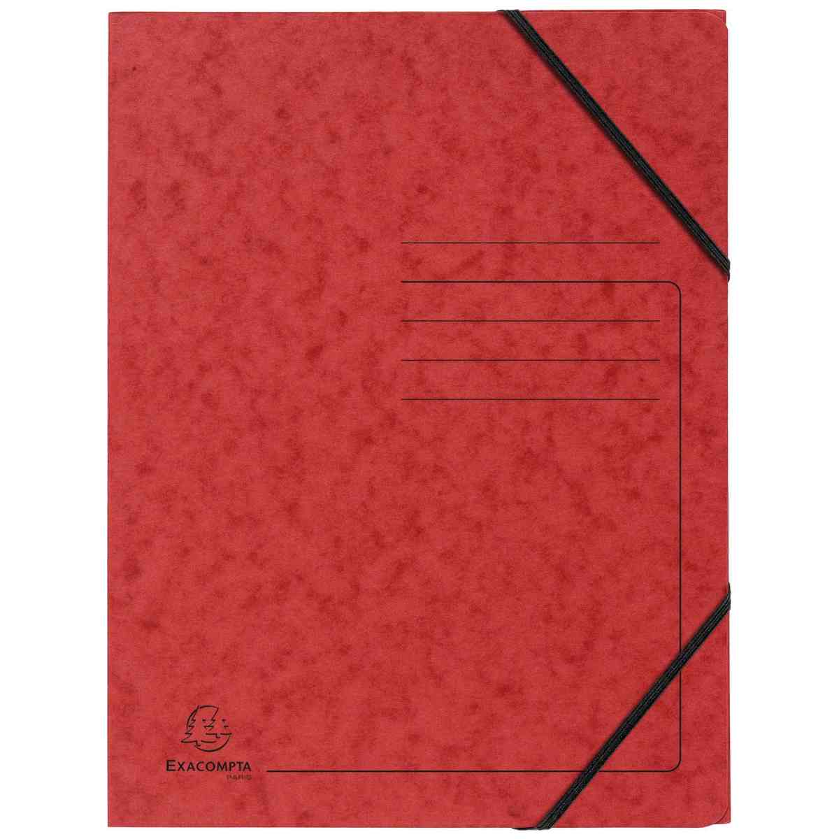 EXACOMPTA Eckspanner A4 OHNE Klappen 555415E Colorspankarton 355g rot