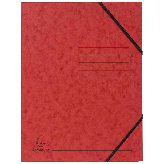 EXACOMPTA Eckspanner A4 OHNE Klappen 555415E Colorspankarton 355g rot