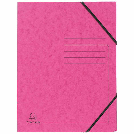 EXACOMPTA Eckspanner A4 OHNE Klappen 555414E Colorspankarton 355g rosa