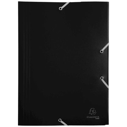 EXACOMPTA Sammelmappe A4 Kunststoff mit Gummi schwarz