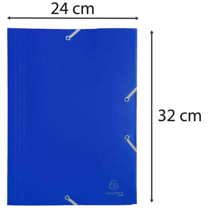 EXACOMPTA Sammelmappe A4 Kunststoff mit Gummi blau