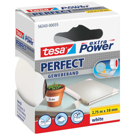 TESA Gewebeband extra Power 56343 38mm x 2,75m weiß
