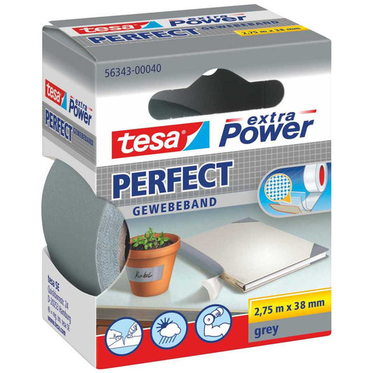 TESA Gewebeband extra Power 56343 38mm x 2,75m grau