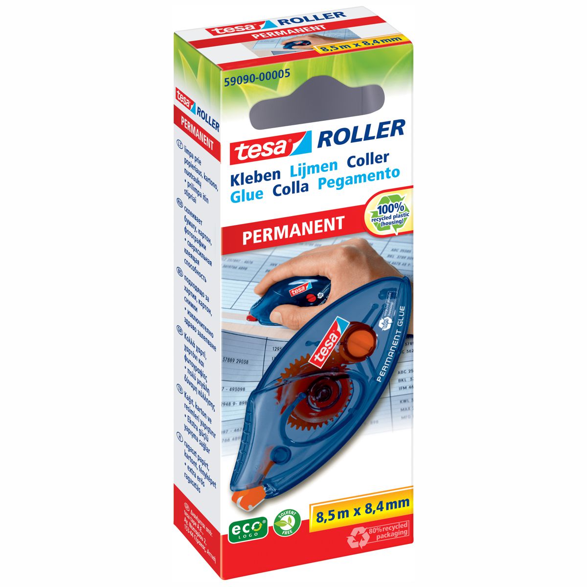 TESA Kleberoller 59090 Einweg permanent klebend 8,5m