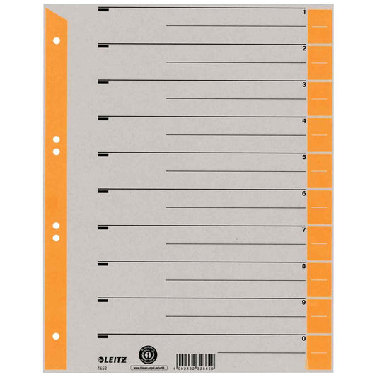 LEITZ Trennblätter 1652 A4 230g Tab orange 100 Stück