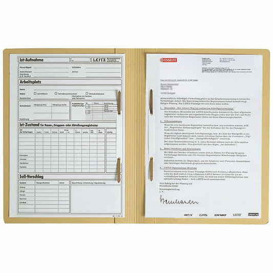 LEITZ Doppelhefter / Zweifalzhefter 3030 Karton A4 chamois
