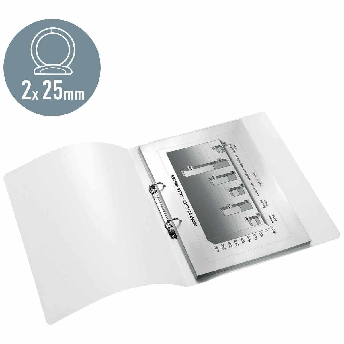 LEITZ Ringbuch WOW 4257 A4 PP 25mm 2-Ring pink metallic