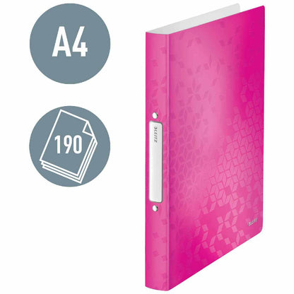 LEITZ Ringbuch WOW 4257 A4 PP 25mm 2-Ring pink metallic