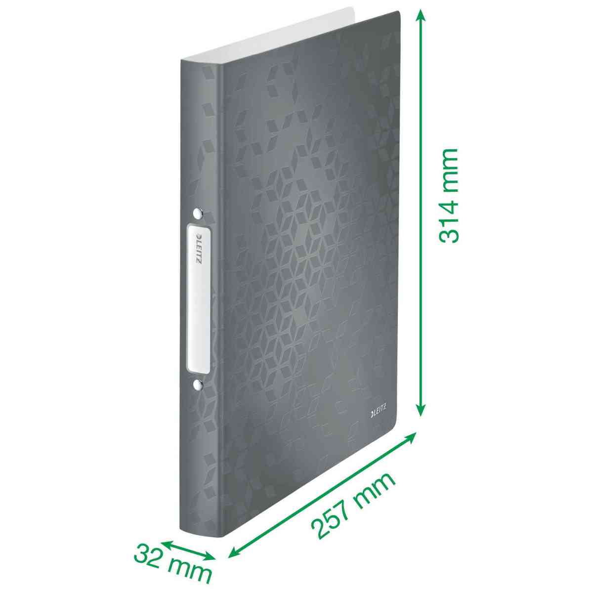 LEITZ Ringbuch WOW 4257 A4 PP 25mm 2-Ring eisblau metallic