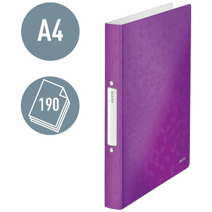 LEITZ Ringbuch WOW 4257 A4 PP 25mm 2-Ring violett metallic