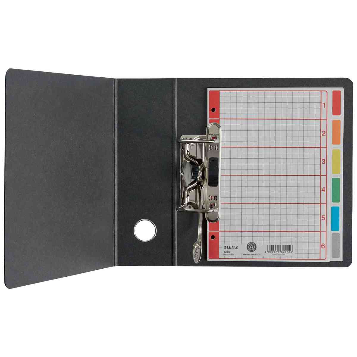 LEITZ Kartonregister Blanko A5 6-teilig grau mit Farbtab